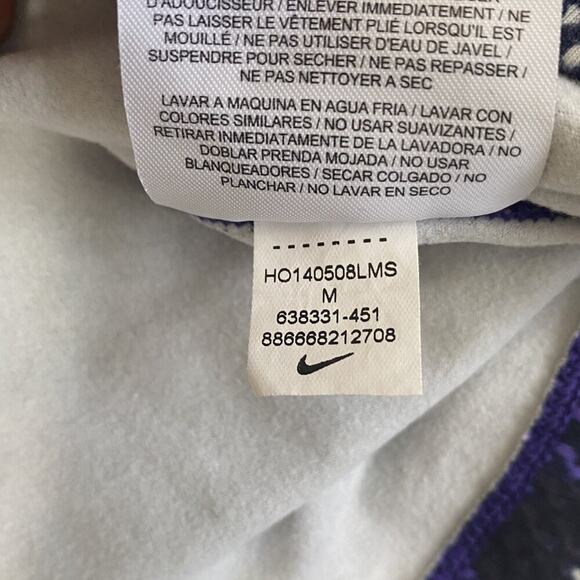 Nike Pro Hyperwarm Nordic Infinity Athletic Top Womens M Purple Funnel Neck - Picture 8 of 8